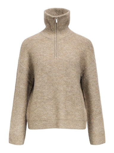 OBJECT DIANA LS RE ZIP HIGH NECK KNIT NOOS