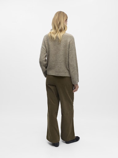 OBJECT DIANA LS RE ZIP HIGH NECK KNIT NOOS
