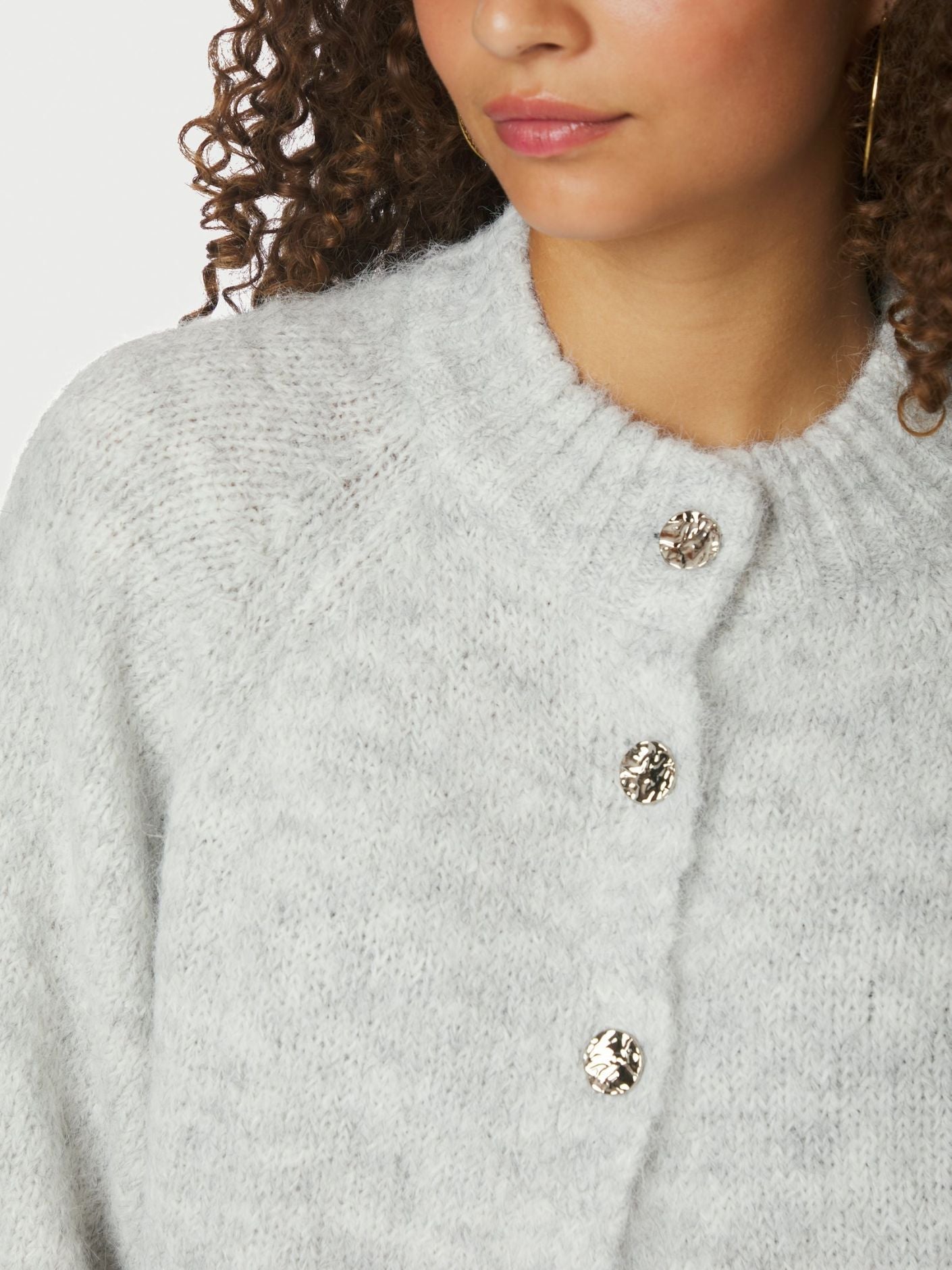 Neo Noir Benuta Fluffy Knit Cardigan